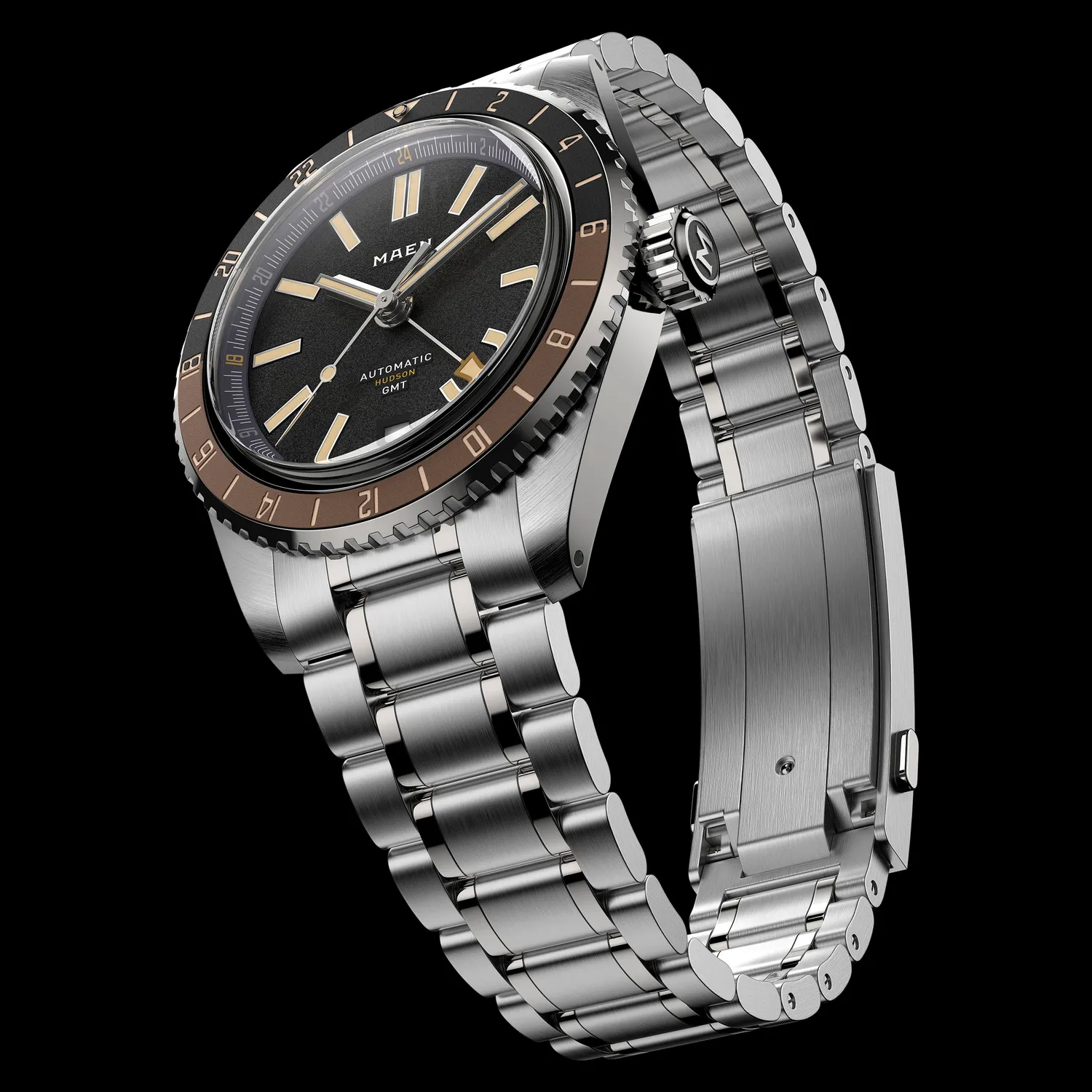 Maen Hudson 38 GMT MKII M1.3.3 horloge staal