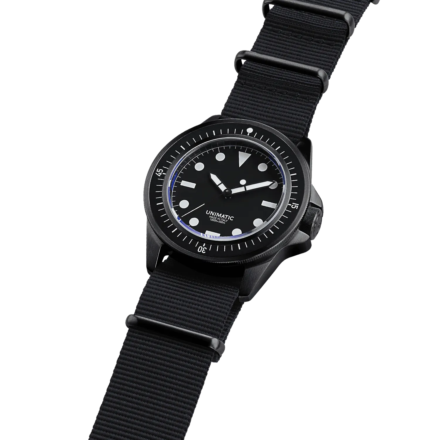 Unimatic Modello Uno U1-FN horloge zwart DLC duiker