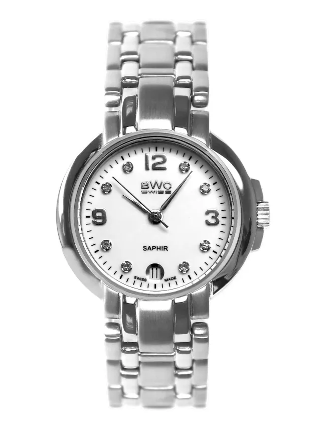 BWC-Swiss 20773.50.07 dameshorloge staal steentjes 27mm