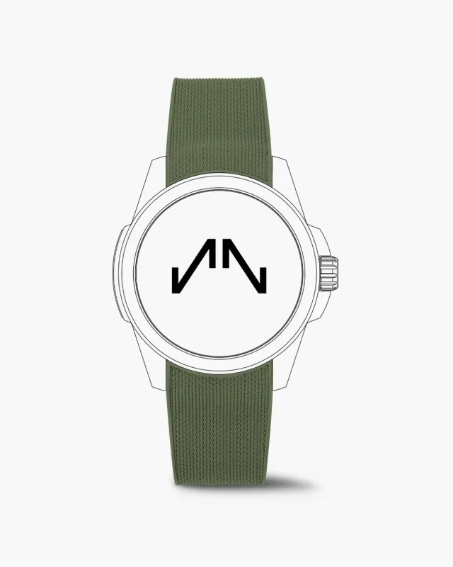 Norqain Independence 40mm horlogeband kaki rubber