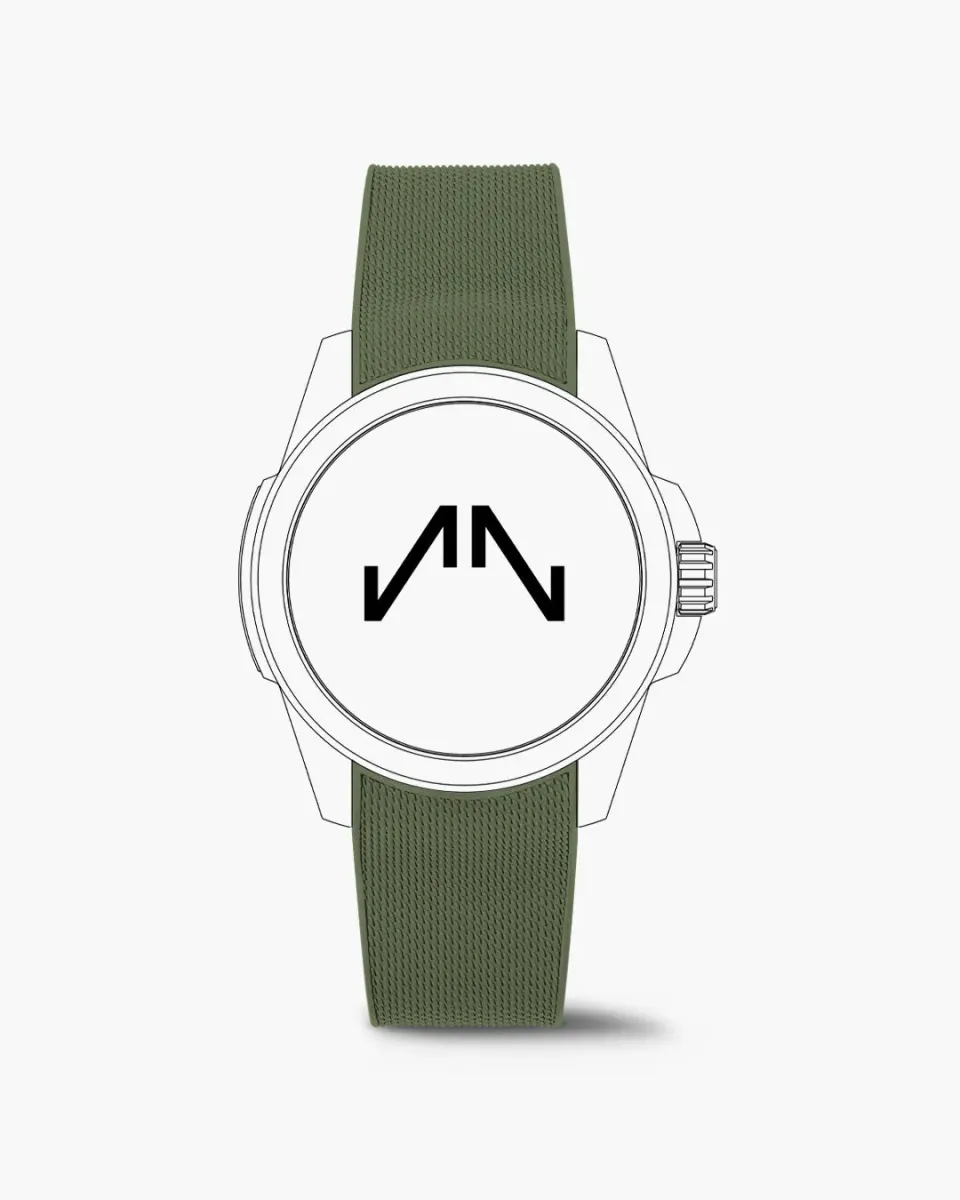 Norqain Independence 40mm horlogeband kaki rubber