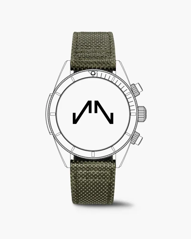 Norqain Adventure Sport Chrono 44mm horlogebandje kaki nordura