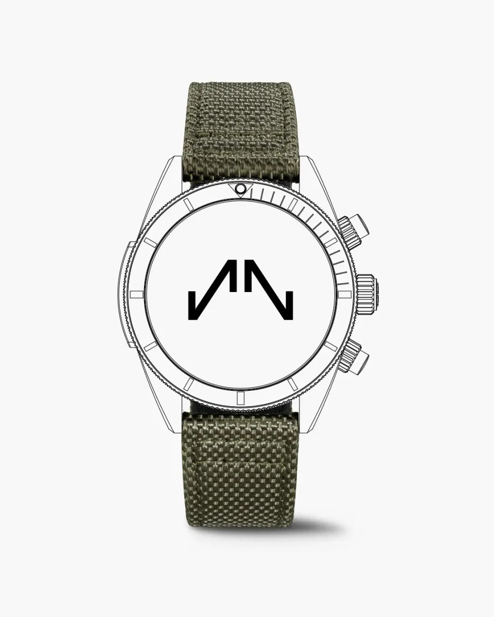 Norqain Adventure Sport Chrono 44mm horlogebandje kaki nordura