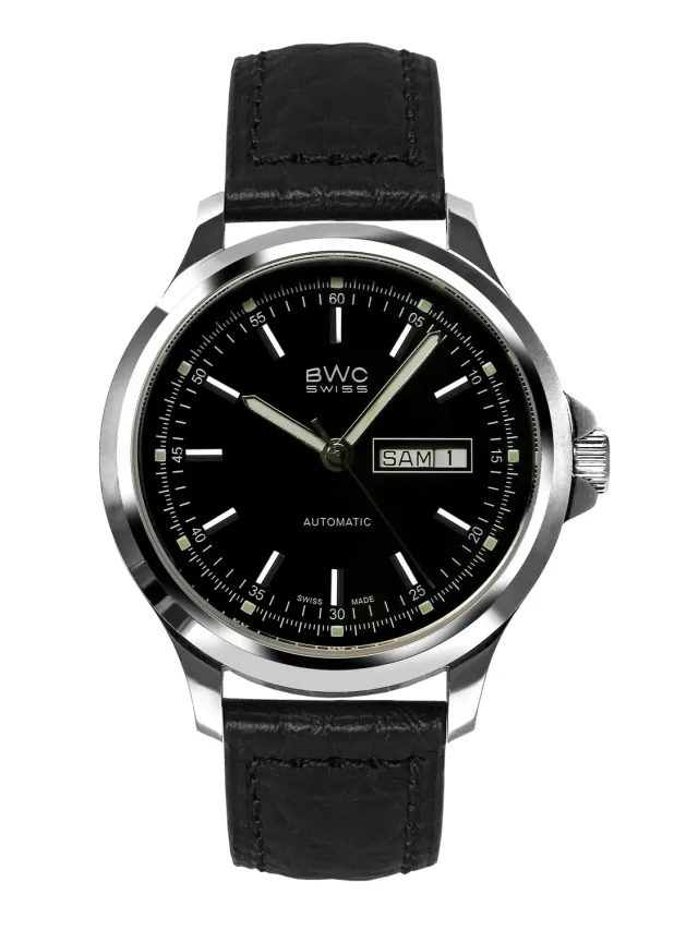 BWC-Swiss 20053.50.02 automatisch horloge zwart saffierglas
