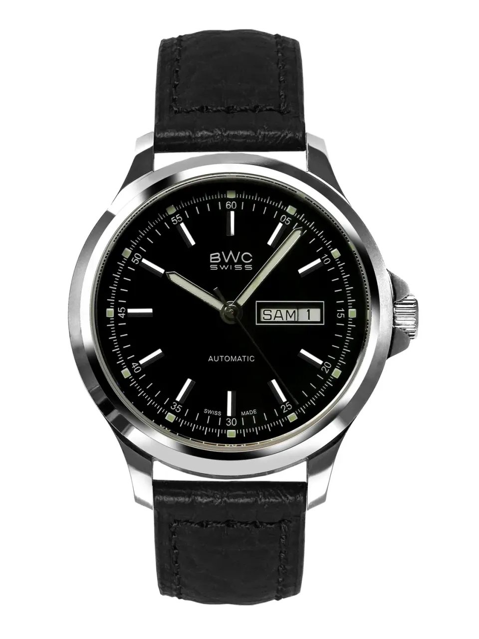 BWC-Swiss 20053.50.02 automatisch horloge zwart saffierglas