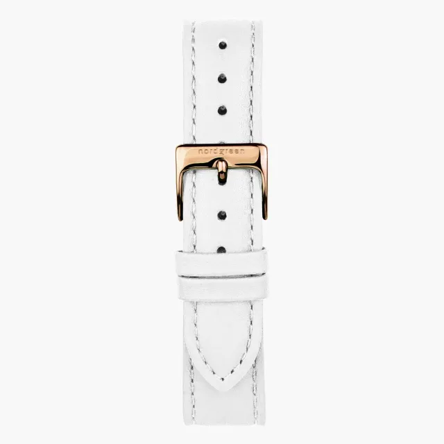 Nordgreen White Leather rosé horloge 32mm leer