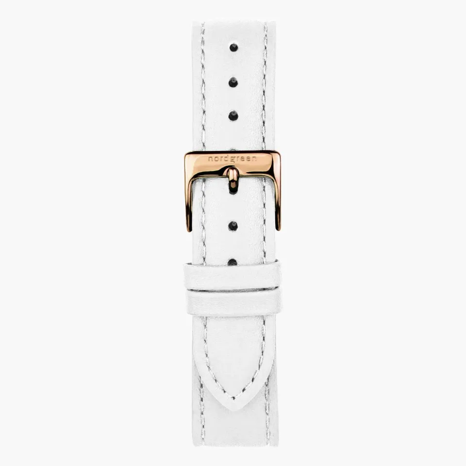 Nordgreen White Leather rosé horloge 32mm leer