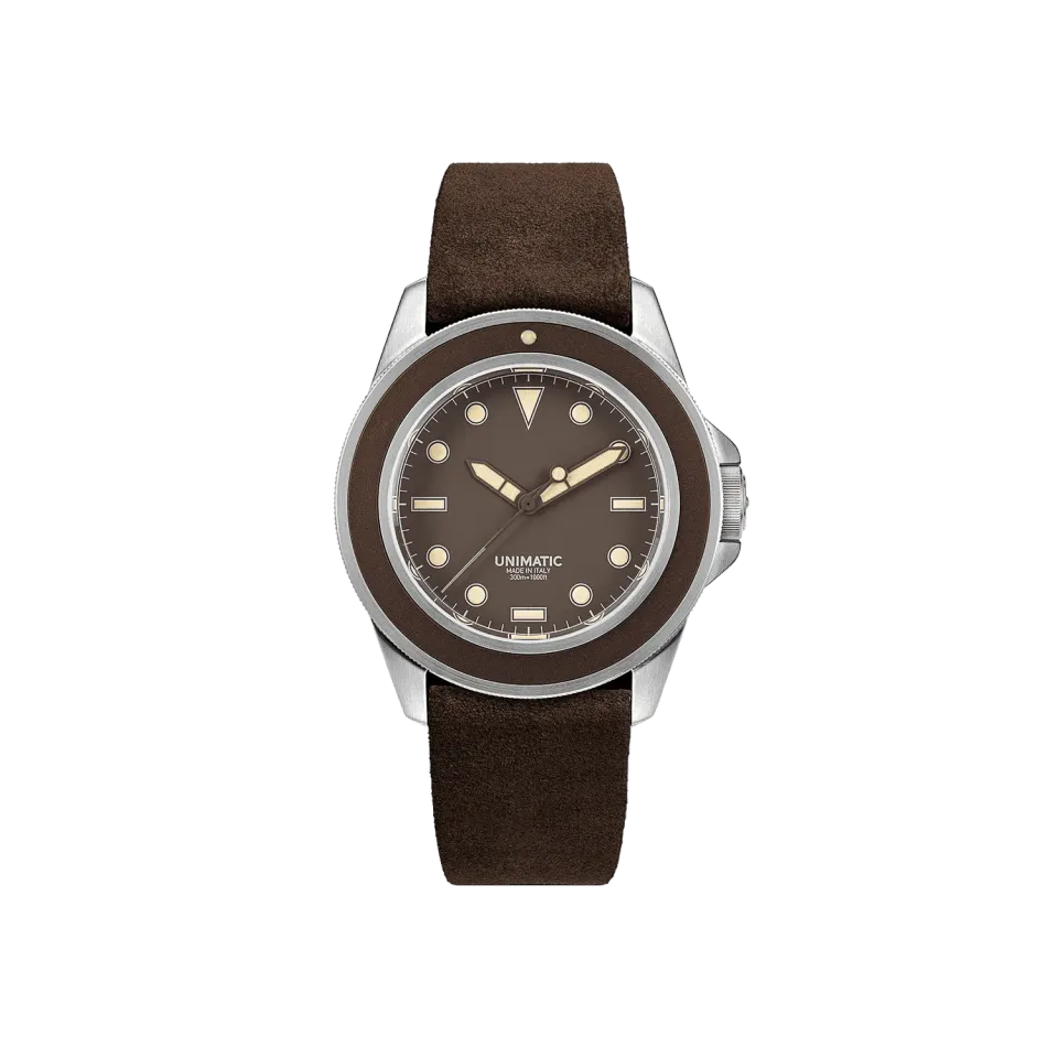 Unimatic Modello Uno U1S-MB horloge bruin 300m