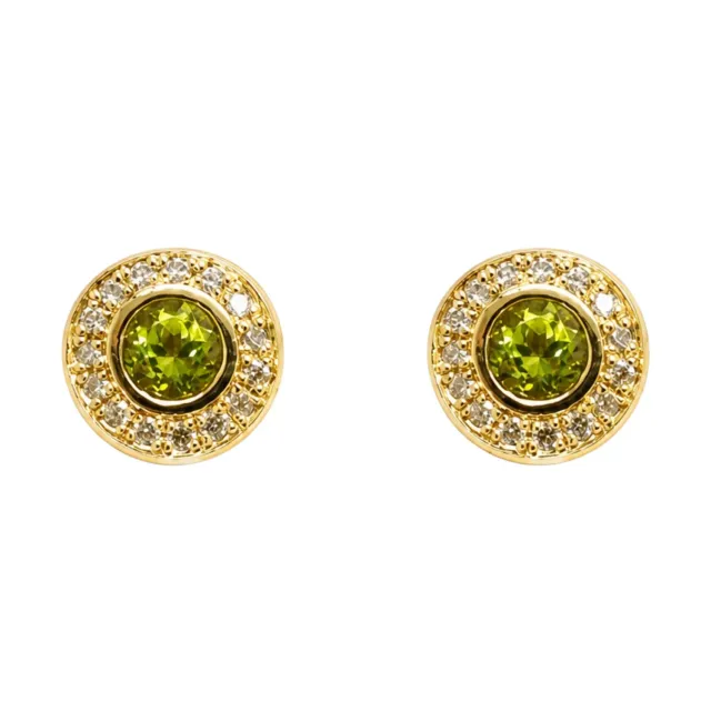 Juwelier Ripassa geelgouden oorstekers peridot