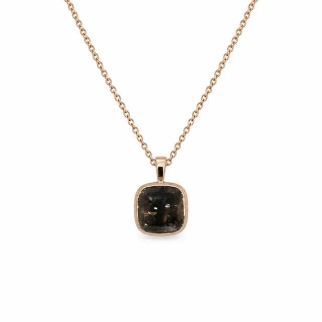 Juwelier Ripassa hanger rosé goud met rookkwarts