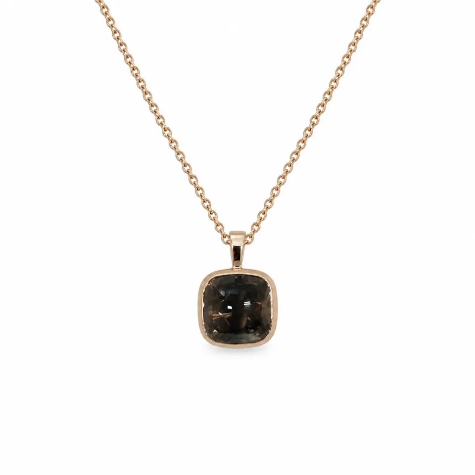 Juwelier Ripassa hanger rosé goud met rookkwarts
