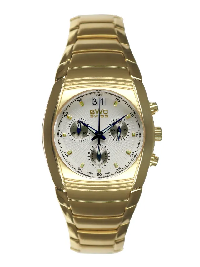 BWC-Swiss 20787.51.06 chronograaf goud tonneau 38 mm