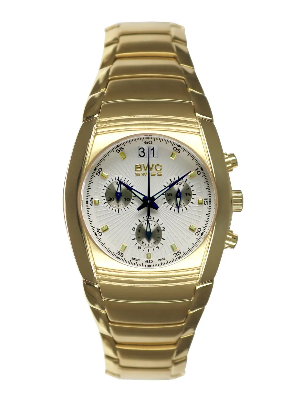BWC-Swiss 20787.51.06 chronograaf goud tonneau 38 mm