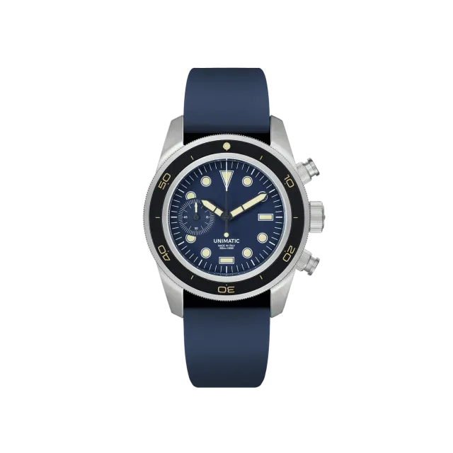 Unimatic Modello Tre U3-DHN chrono blauw 300m