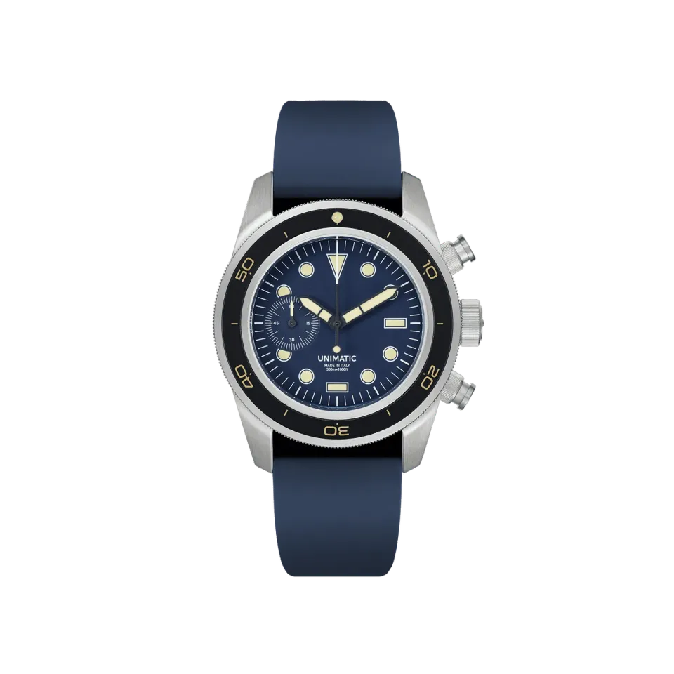 Unimatic Modello Tre U3-DHN chrono blauw 300m