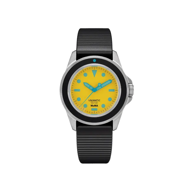 Unimatic Modello Uno U1-MoMA-Y duikhorloge geel 40mm