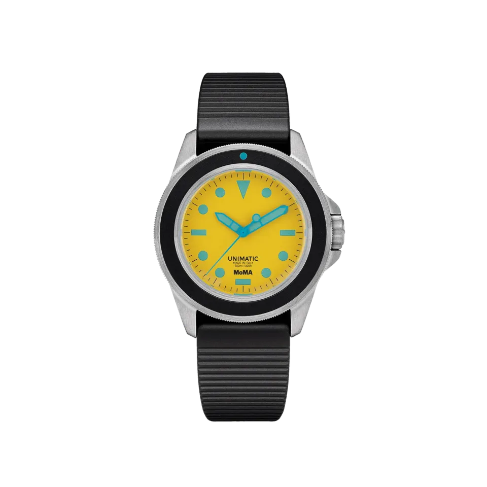 Unimatic Modello Uno U1-MoMA-Y duikhorloge geel 40mm