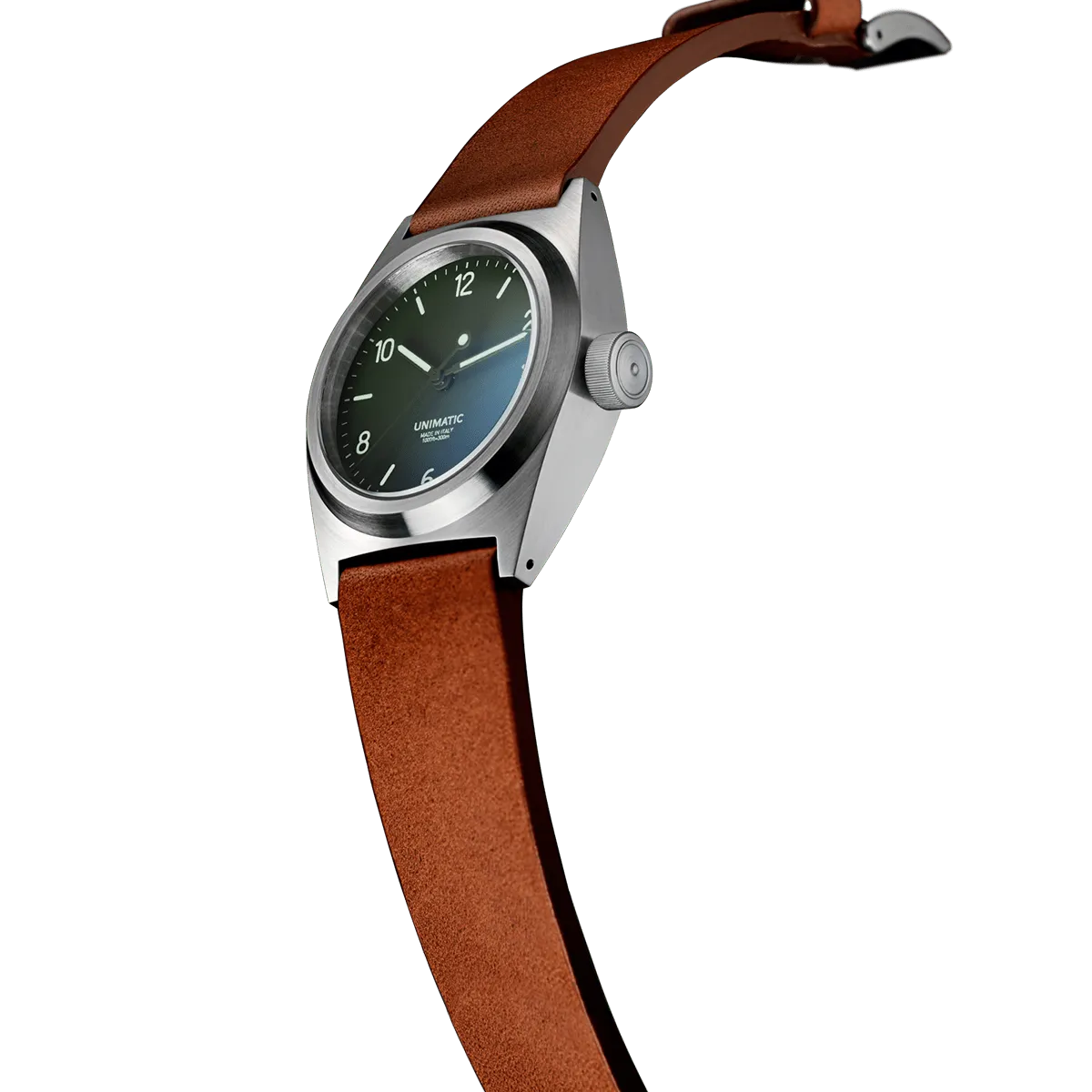 Unimatic Modello Due U2-AG horloge bruin leer 300m