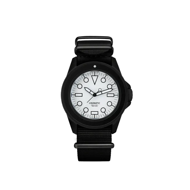 Unimatic Modello Uno U1-DWN horloge wit DLC-zwart