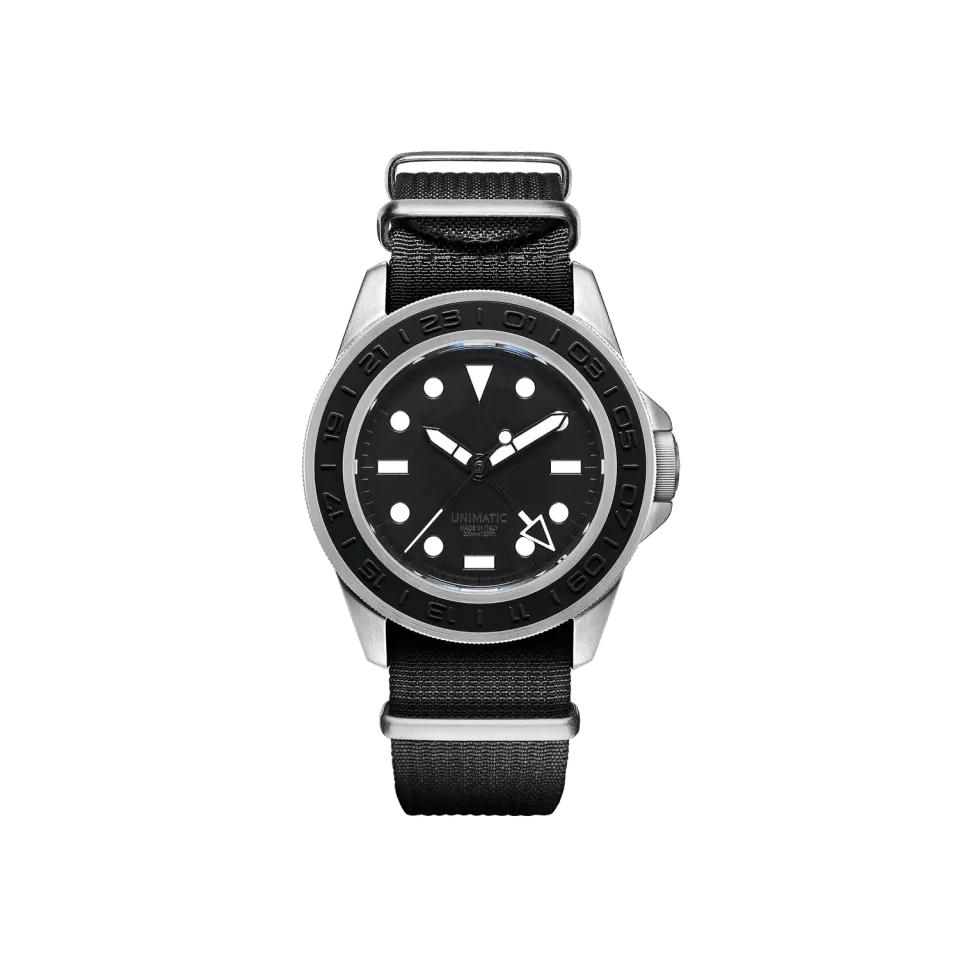 Unimatic Modello Uno U1-GMT-AEB horloge zwart GMT