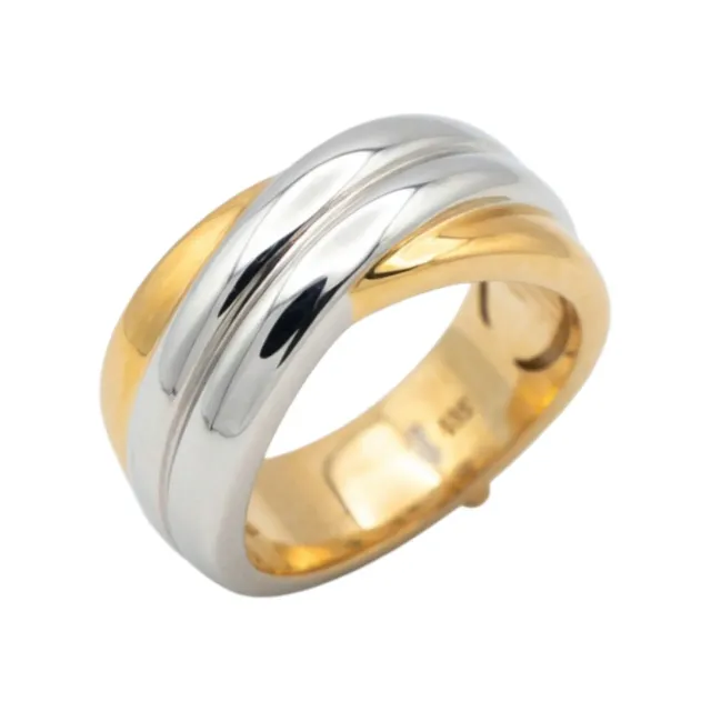 Juwelier Ripassa bicolor ring goudkleurig