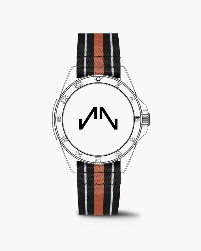 Norqain Neverest GMT 41mm horlogeband oranje rubber nato