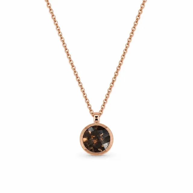 Juwelier Ripassa rosé gouden hanger rookquartz