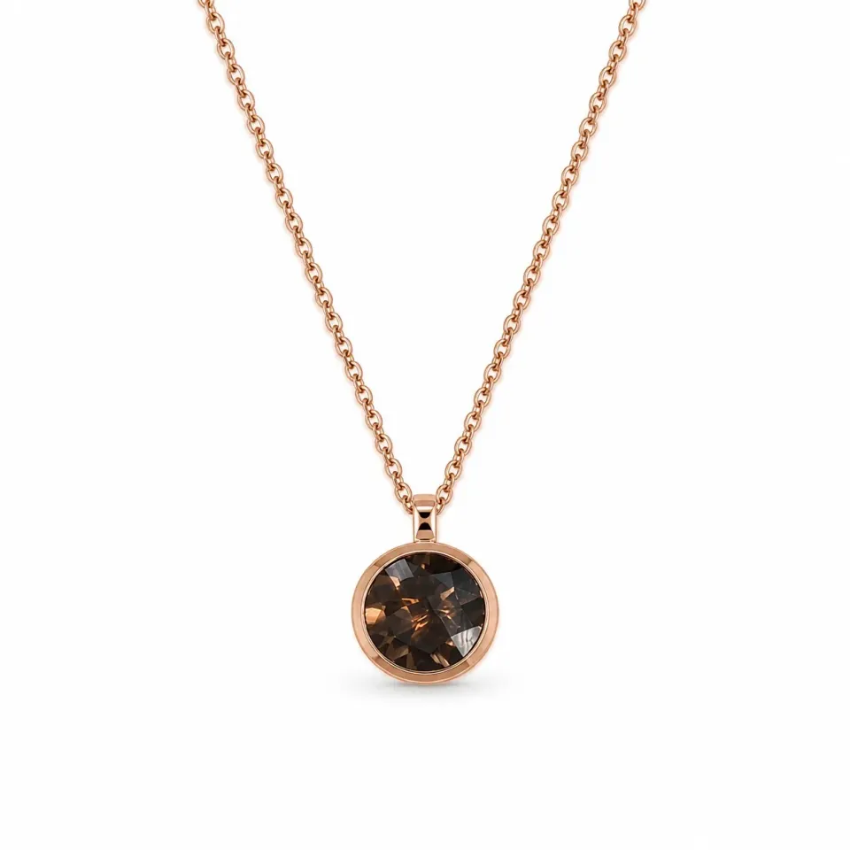 Juwelier Ripassa rosé gouden hanger rookquartz