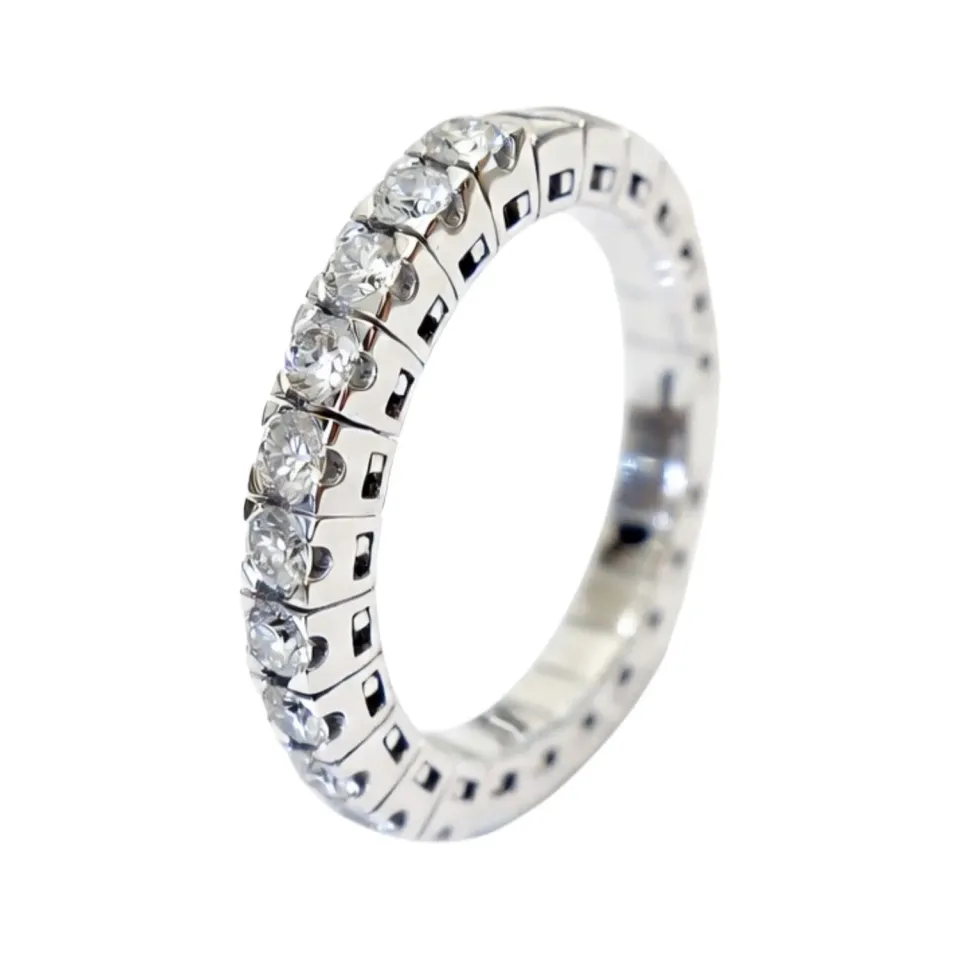 Juwelier Ripassa wit gouden flexibele ring diamanten