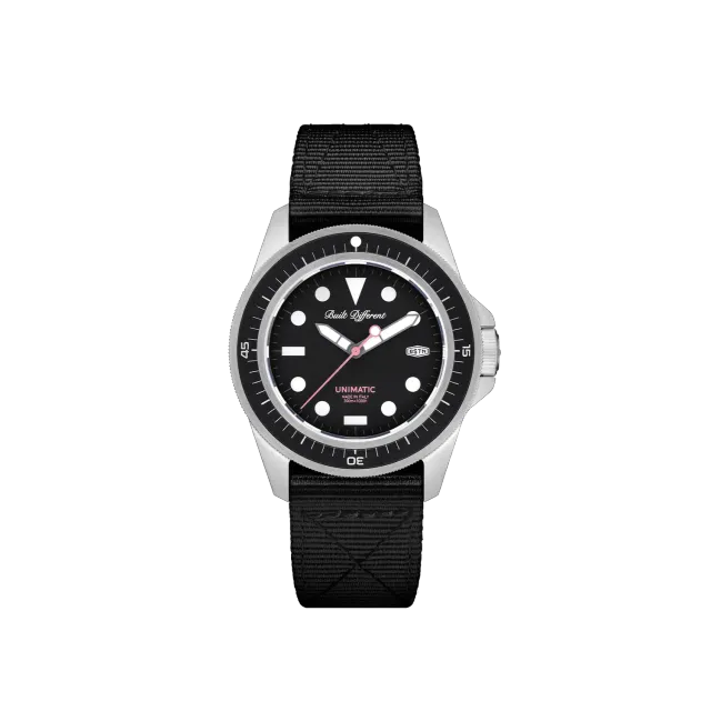 Unimatic Modello Uno UT1-BSTN duikhorloge zwart quartz 300m
