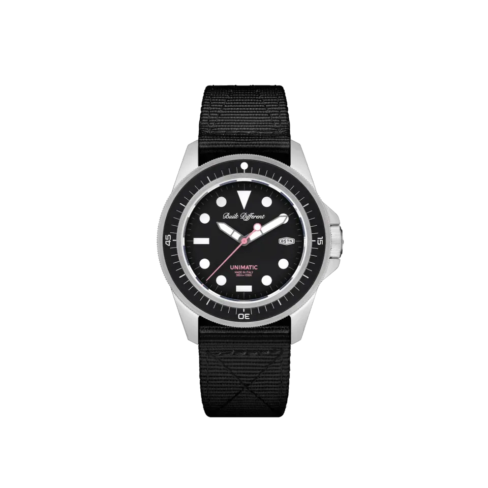 Unimatic Modello Uno UT1-BSTN duikhorloge zwart quartz 300m