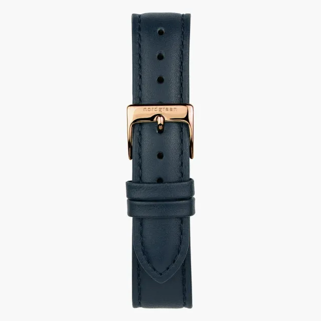 Nordgreen Navy Vegan horlogeband roségoud 32mm vegan