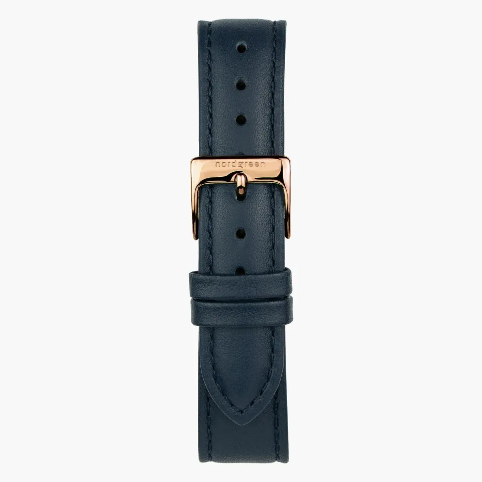 Nordgreen Navy Vegan horlogeband roségoud 32mm vegan