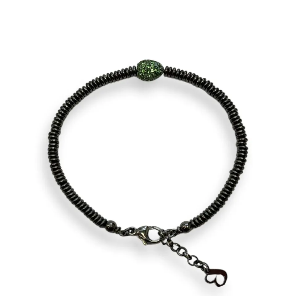 Juwelier Ripassa armband zwart gerhodineerd tsavorite