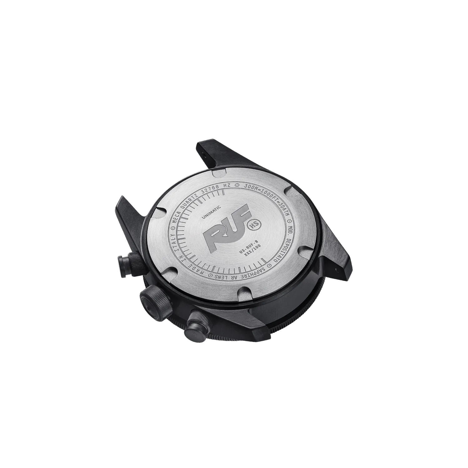 Unimatic Modello Tre U3-RUF-B chrono zwart DLC quartz