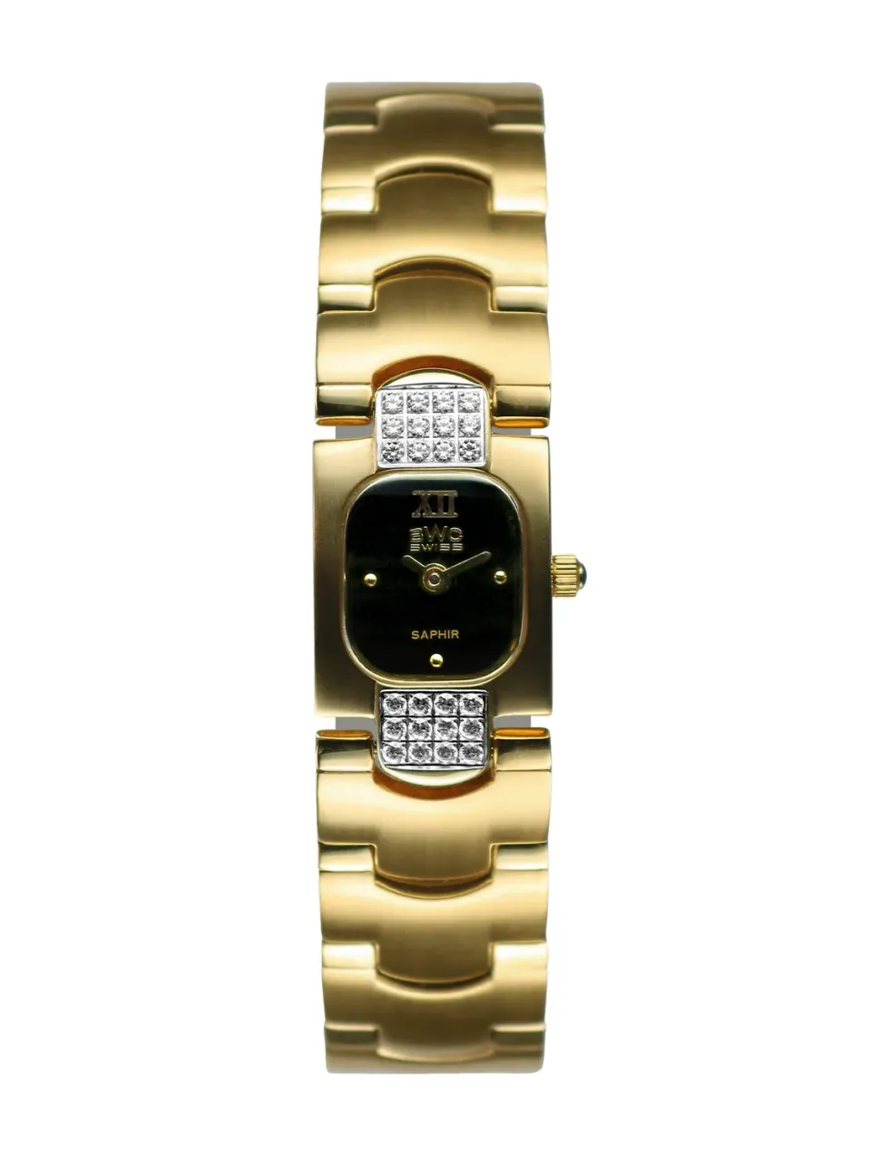 BWC-Swiss 20154.51.13 dameshorloge goud zwart 20 mm