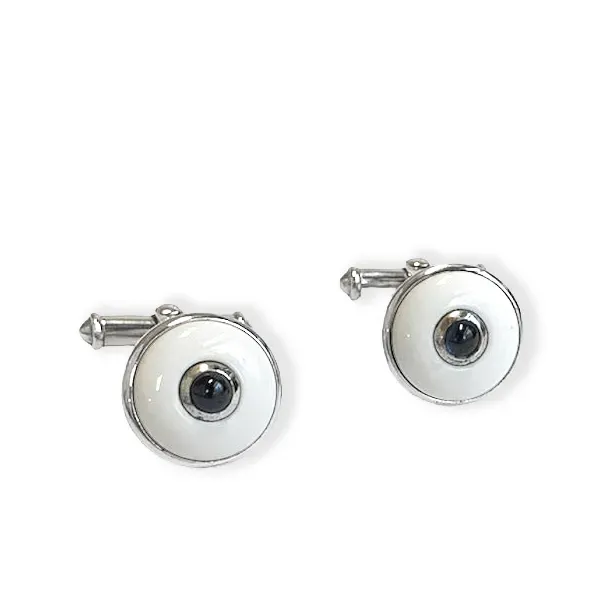 Juwelier Ripassa manchetknopen agaat saffier heren