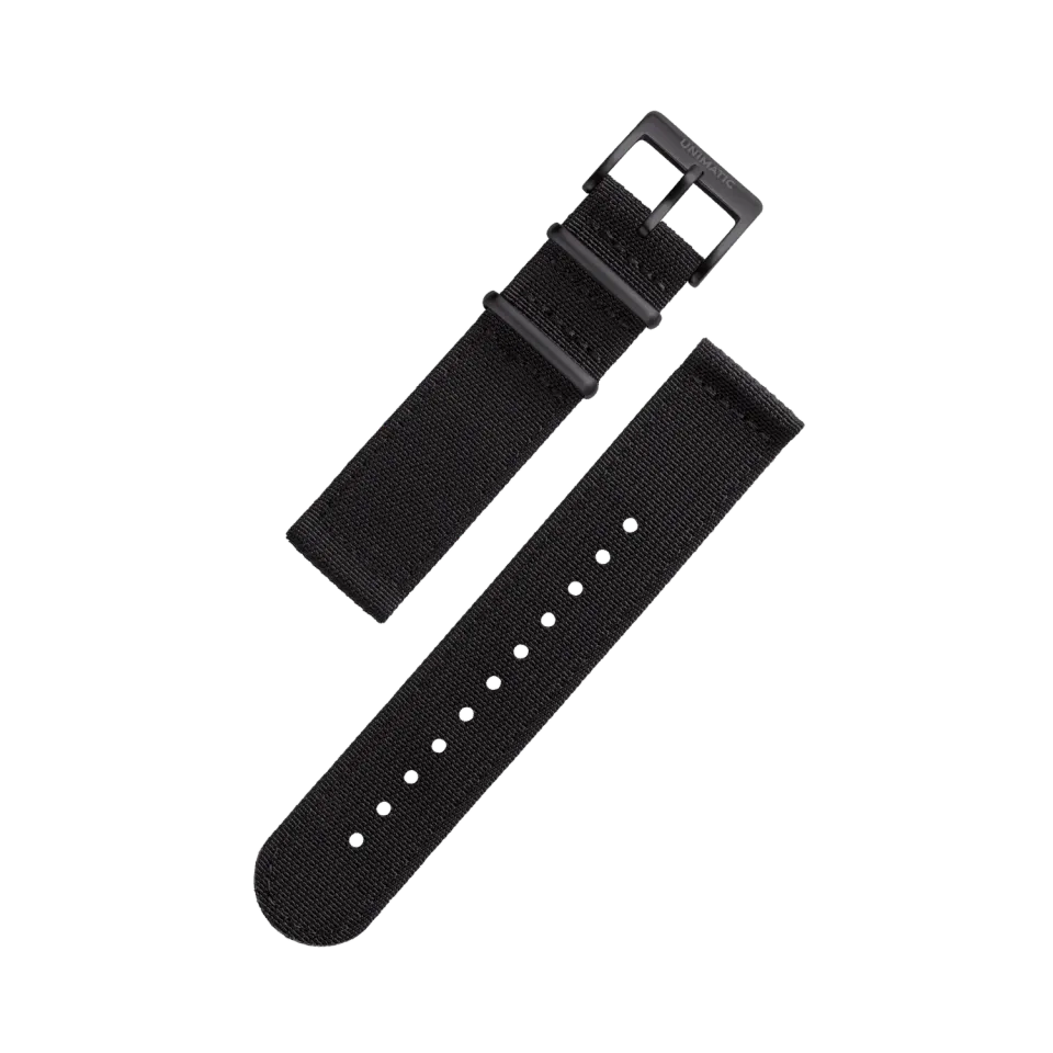 Unimatic Seatbelt horlogeband 22mm zwart nylon