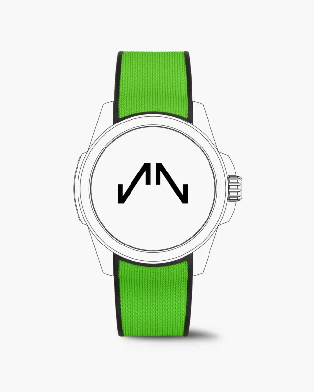 Norqain Independence Wild One 42mm horlogeband groen rubber