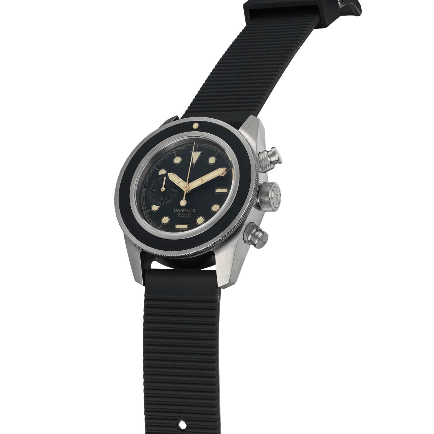 Unimatic Modello Tre U3-8B horloge zwart chrono-diver