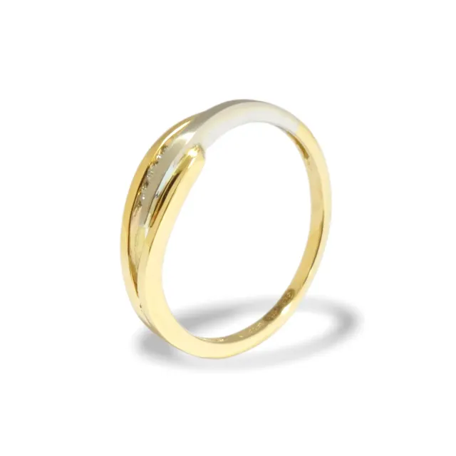 Juwelier Ripassa bicolor ring diamant wit- geelgoud