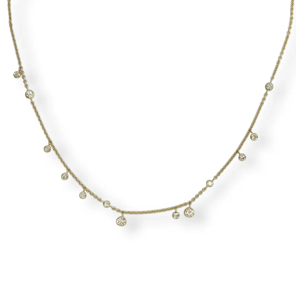 Juwelier Ripassa collier geelgoud met diamanten dames