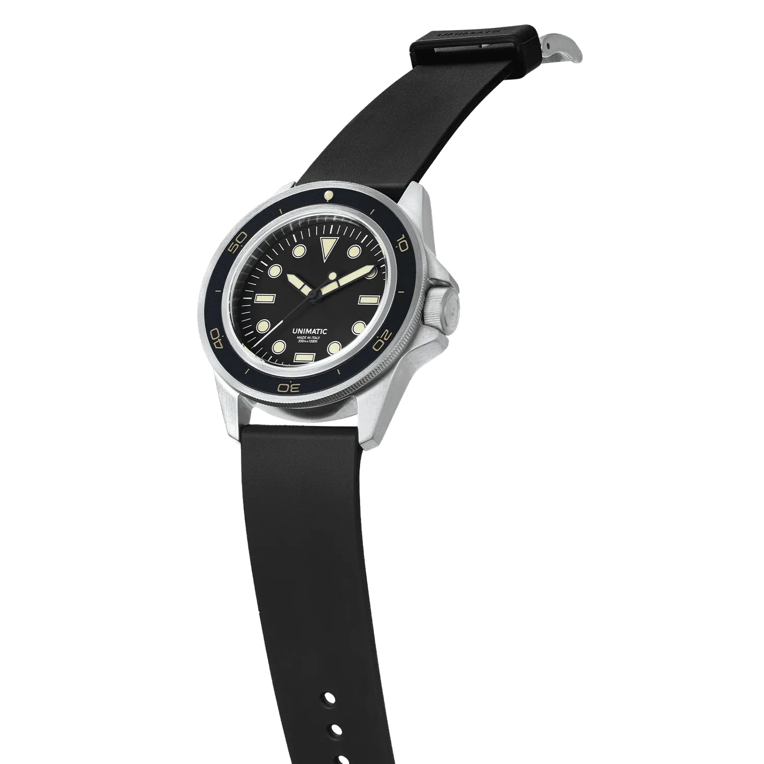 Unimatic Modello Uno U1-DHB duikhorloge zwart heritage