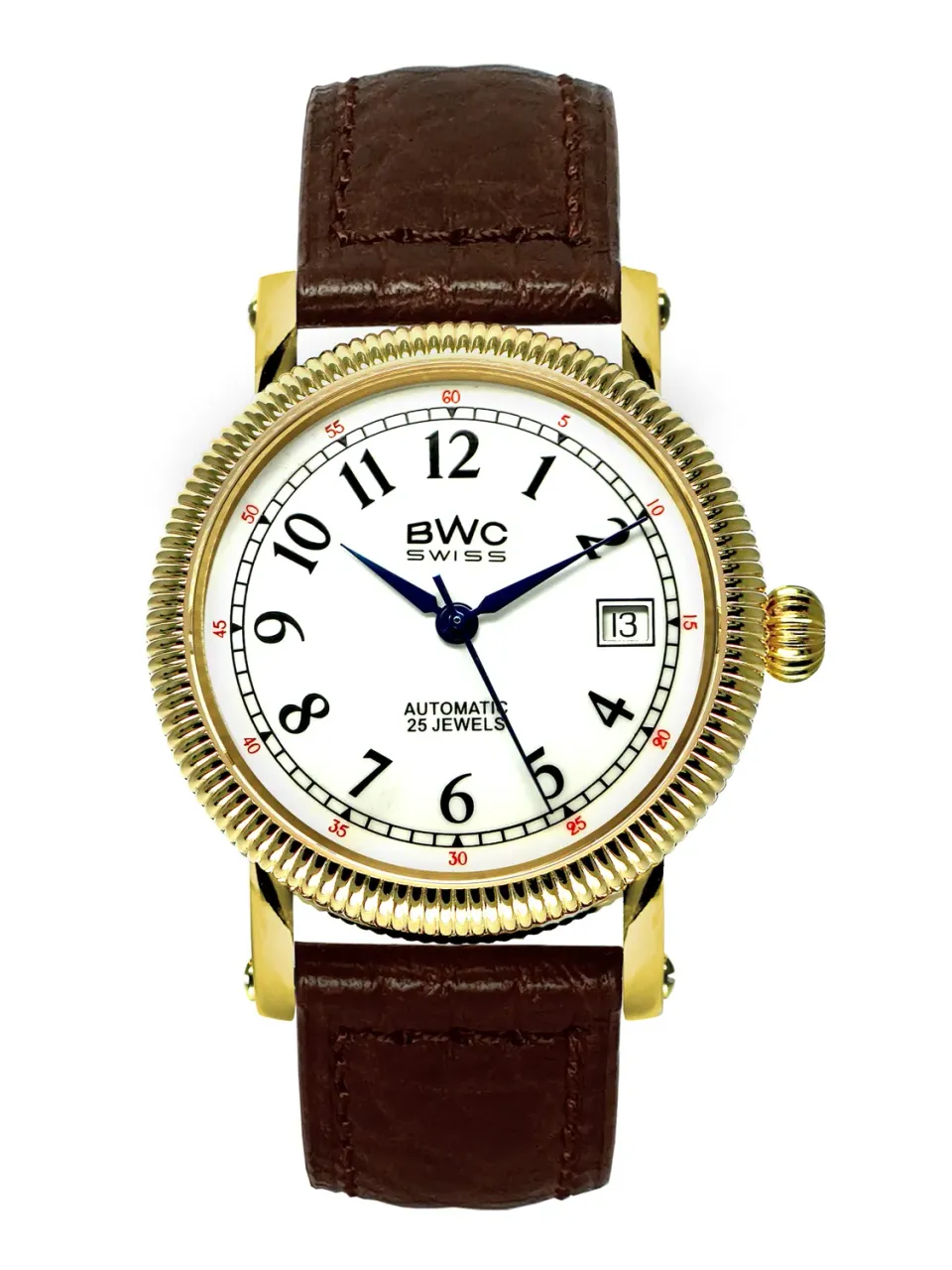 BWC-Swiss 20768.51.34 automaat herenhorloge leer 38 mm
