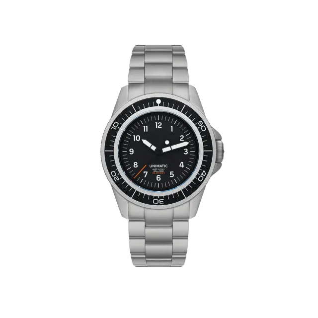 Unimatic Modello Uno UT1 duikhorloge zwart quartz set