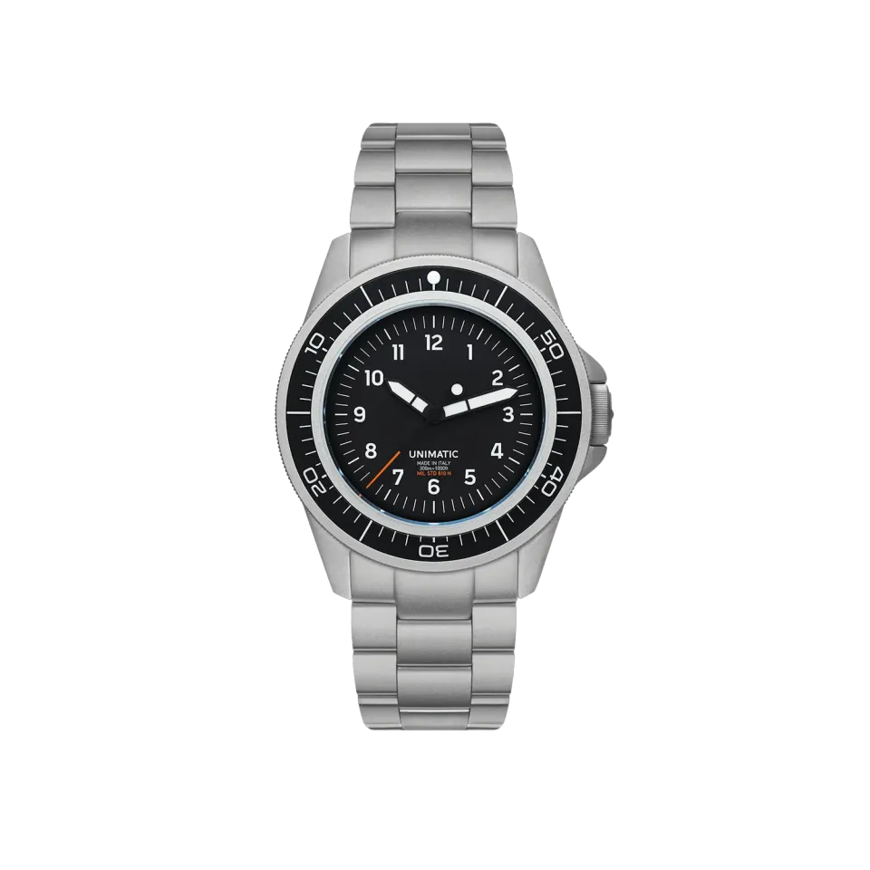 Unimatic Modello Uno UT1 duikhorloge zwart quartz set