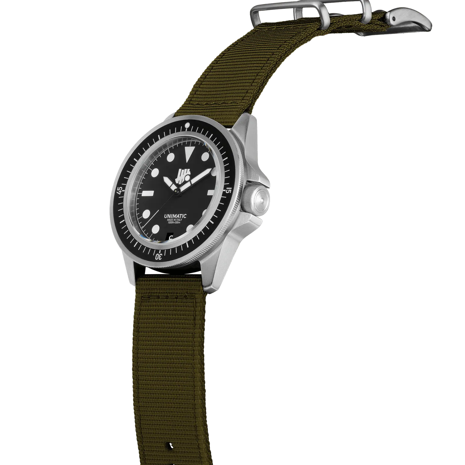 Unimatic Modello Uno U1-U horloge zwart Undefeated 300m