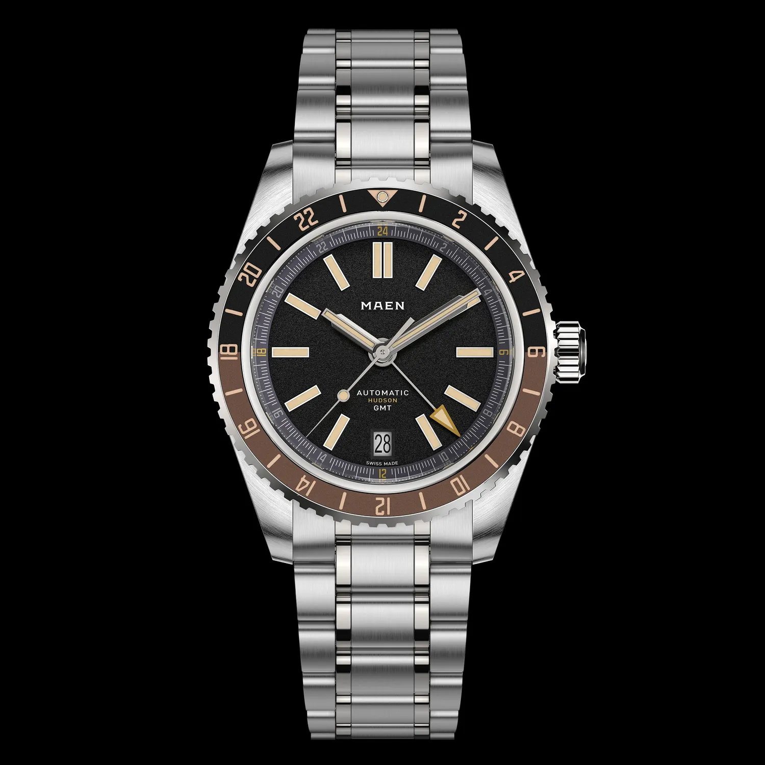 Maen Hudson 38 GMT MKII M1.3.3 horloge staal