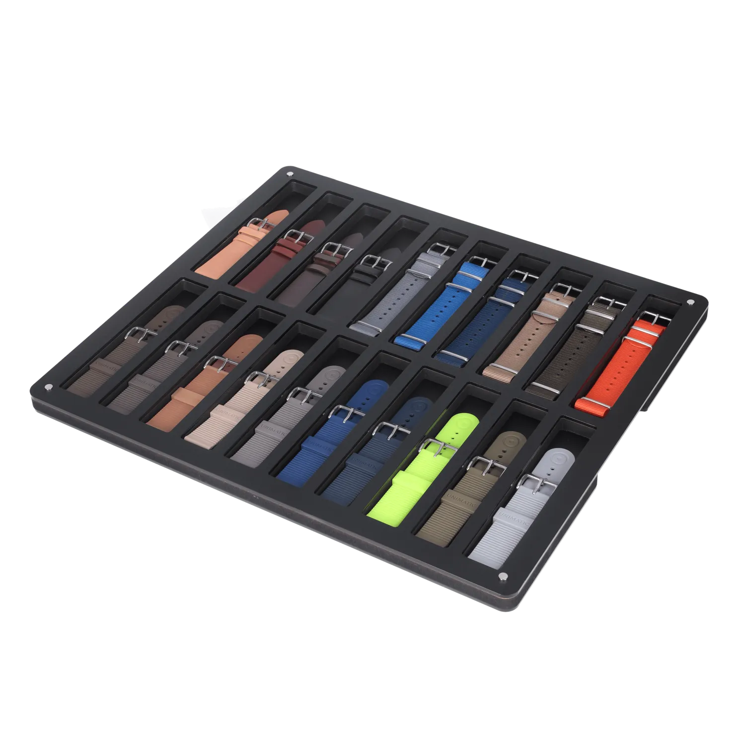 Unimatic display voor horlogebanden 20 slots zwart