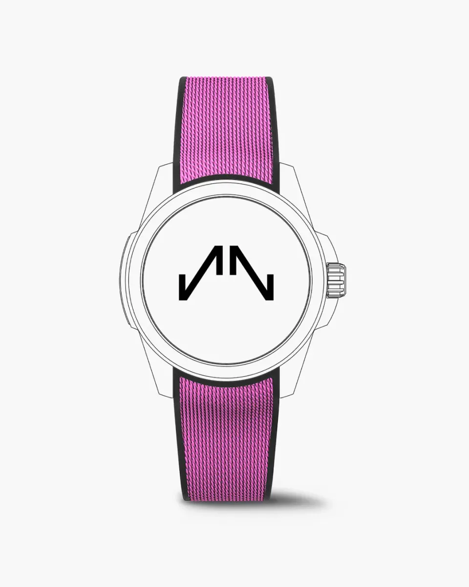 Norqain Independence Wild ONE 39 horlogeband hyper pink rubber